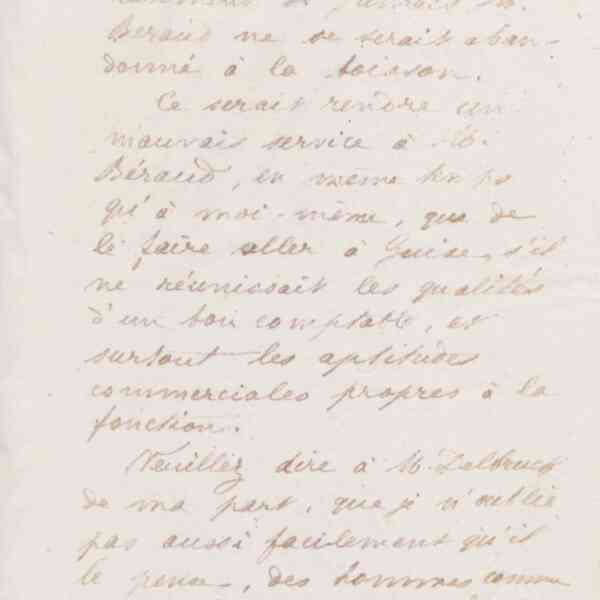 Jean-Baptiste André Godin à monsieur Massol, 7 février 1874