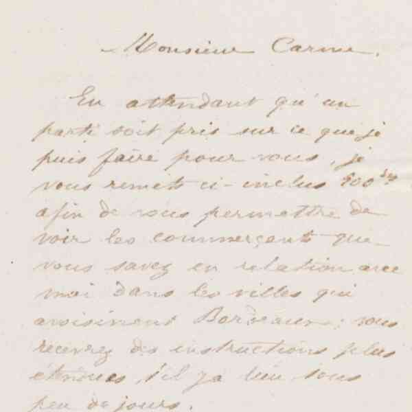 Jean-Baptiste André Godin à monsieur Ed. Carme, 20 juillet 1873