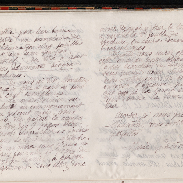 Marie Moret à monsieur Chastanier, 25 septembre 1897