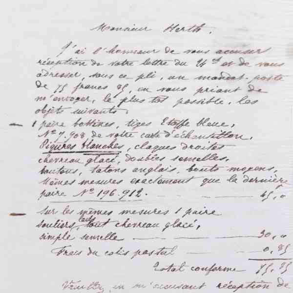 Marie Moret à Henry Herth, 28 mars 1887