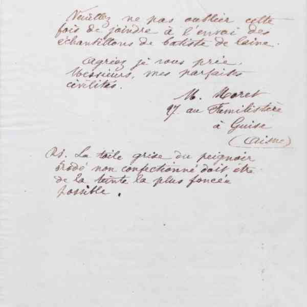 Marie Moret aux Grands magasins du Louvre, 1er mai 1876