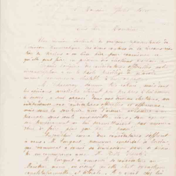 Jean-Baptiste André Godin à Jules Favre, 11 mars 1869