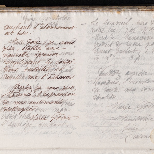 Marie Moret à madame veuve Laporte, 3 juin 1896