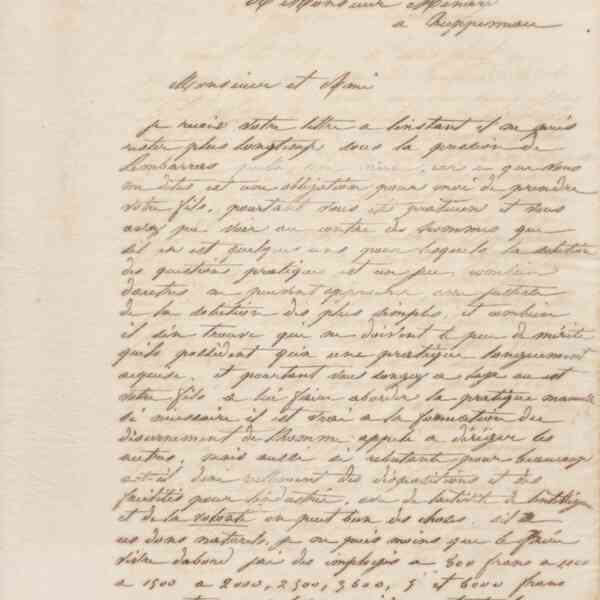 Jean-Baptiste André Godin à monsieur Menard, 12 novembre 1861