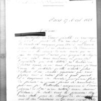 Copie d&#039;une lettre de M. Bois-le-Comte à Madame de Damrémont, Paris, le 27 avril 1848