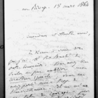 Au Rivage, le 18 mars 1864, le comte de Gasparin à François Guizot
