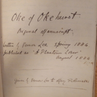Oke of Okehurst, page de titre et dédicace