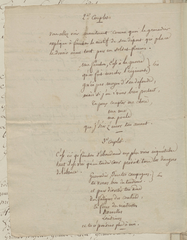 Chanson du grenadier, folio 17_gauche Chanson du grenadier, folio 17_gauche