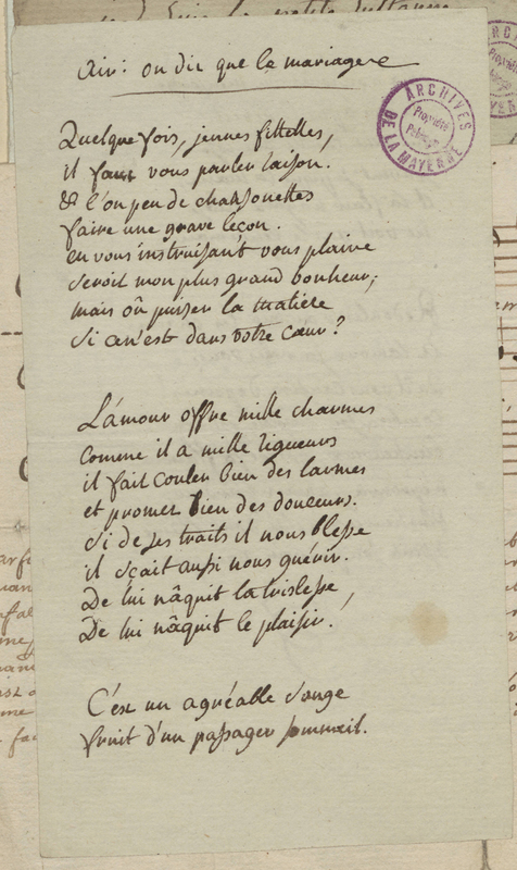 Air : On dit que le mariage, folio 62_droite Air : On dit que le mariage, folio 62_droite