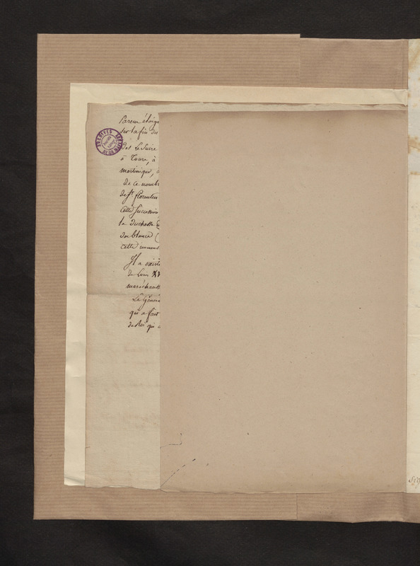 Lettre de Joseph Sacco ministre de Parme à Robert-Martin Le Suire secrétaire de Son Altesse Royale, folio 6_gauche Lettre de Joseph Sacco ministre de Parme à Robert-Martin Le Suire secrétaire de Son Altesse Royale, folio 6_gauche