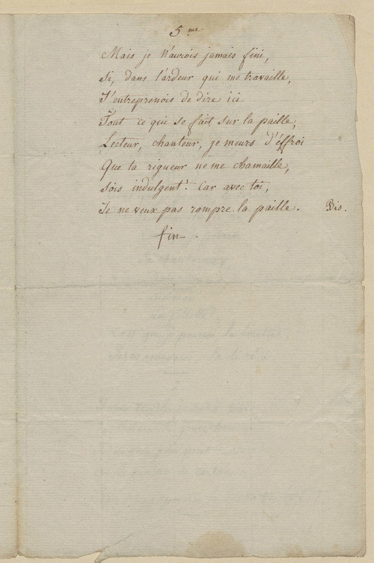 Chanson. Air : femmes, voulez-vous éprouver ?, folio 73_droite Chanson. Air : femmes, voulez-vous éprouver ?, folio 73_droite