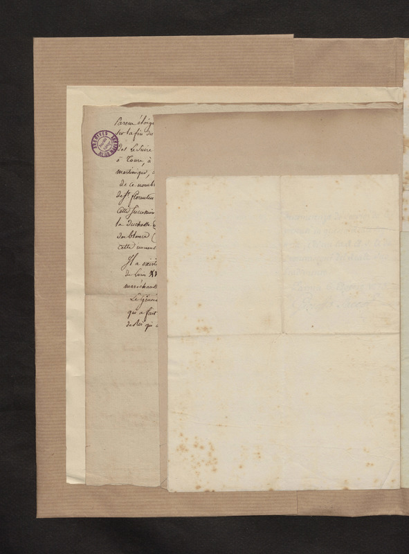 Lettre de Joseph Sacco ministre de Parme à Robert-Martin Le Suire secrétaire de Son Altesse Royale, folio 8_gauche Lettre de Joseph Sacco ministre de Parme à Robert-Martin Le Suire secrétaire de Son Altesse Royale, folio 8_gauche
