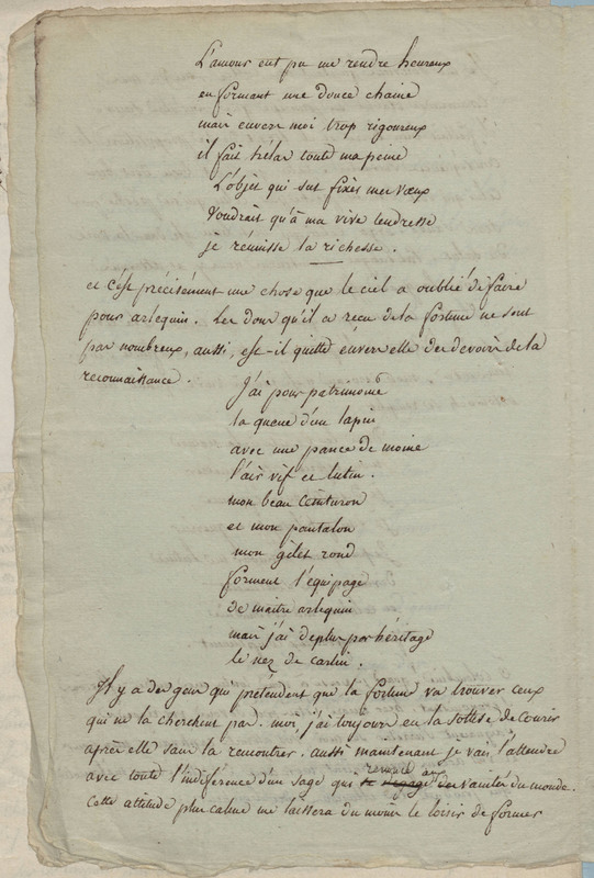 [Scène première. Arlequin entre en scène...], folio 28_A