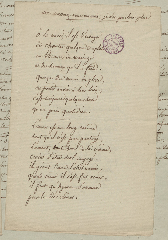 Air : Rassurez-vous ma mie, je n'en parlerai plus., folio 44_droite Air : Rassurez-vous ma mie, je n'en parlerai plus., folio 44_droite