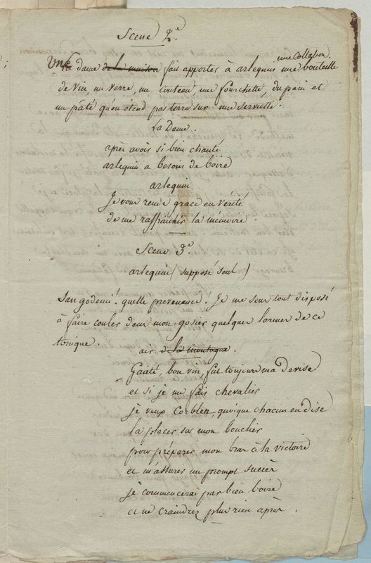 [Scène première. Arlequin entre en scène...], folio 25_B
