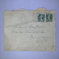 enveloppe (recto) - Lettre du 24 octobre 1911 de Madeleine Pelletier à Caroline Kauffmann