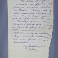 p. 1/1 - Lettre du dimanche 8 octobre (?)19xx (?) de Madeleine Pelletier à Caroline Kauffmann