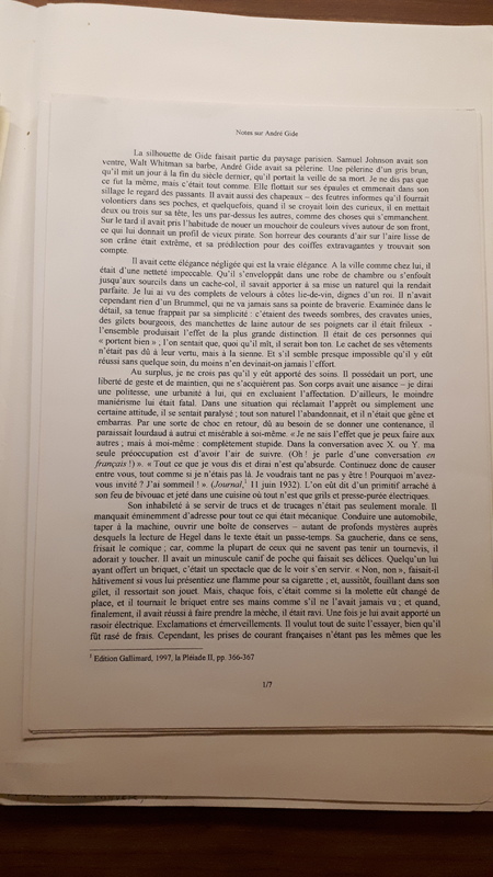 Notes sur André Gide Notes sur André Gide