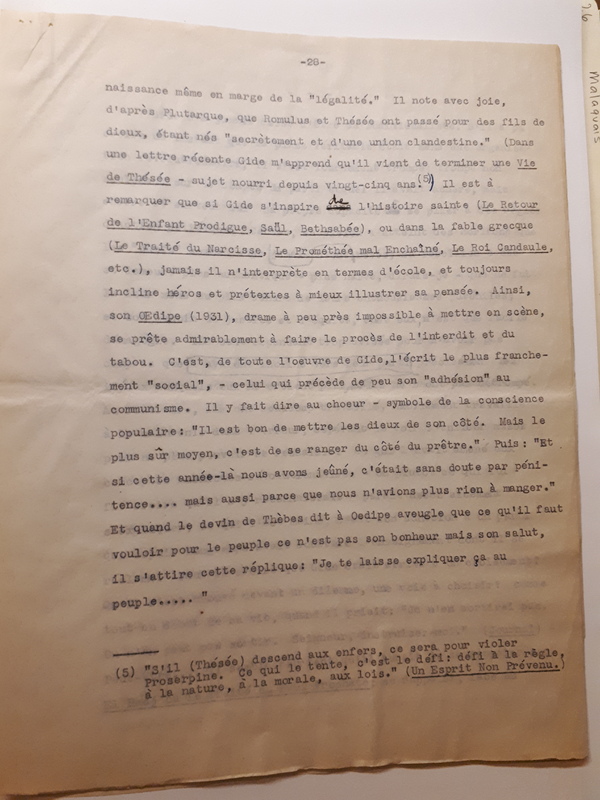 Le Sens de la rébellion dans l'œuvre de Gide , 1945 Le Sens de la rébellion dans l'œuvre de Gide , 1945