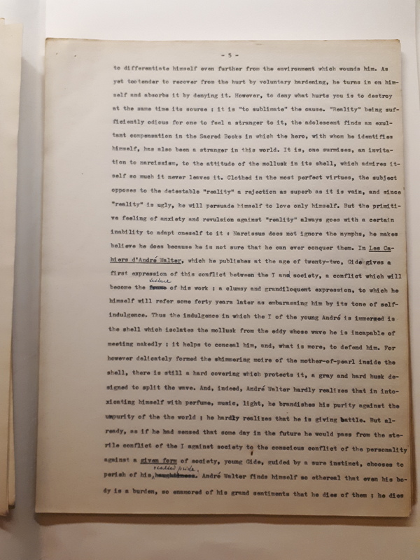 Le Sens de la rébellion dans l'œuvre de Gide , 1945 Le Sens de la rébellion dans l'œuvre de Gide , 1945