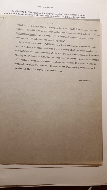 Notes sur André Gide