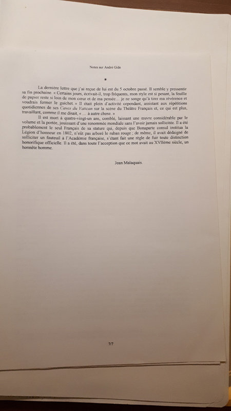 Notes sur André Gide