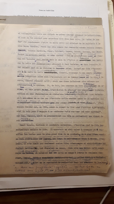 Notes sur André Gide Notes sur André Gide