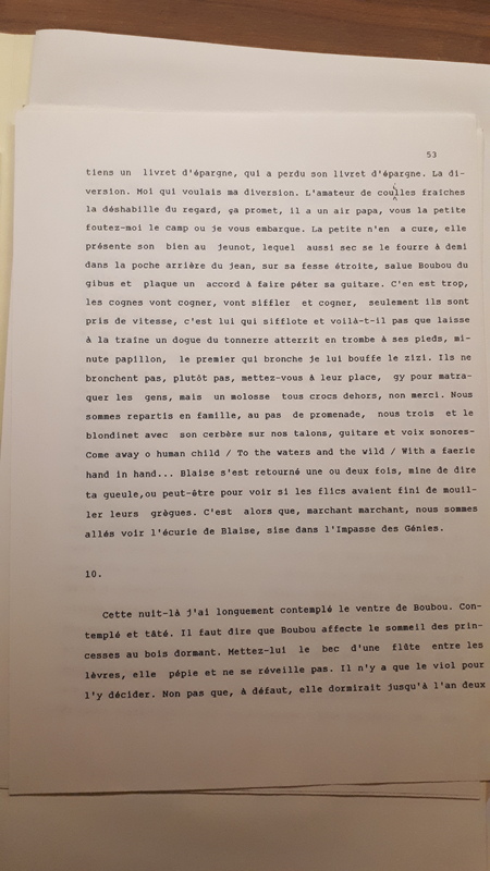 Sable / La Fin des haricots - Tapuscrit
