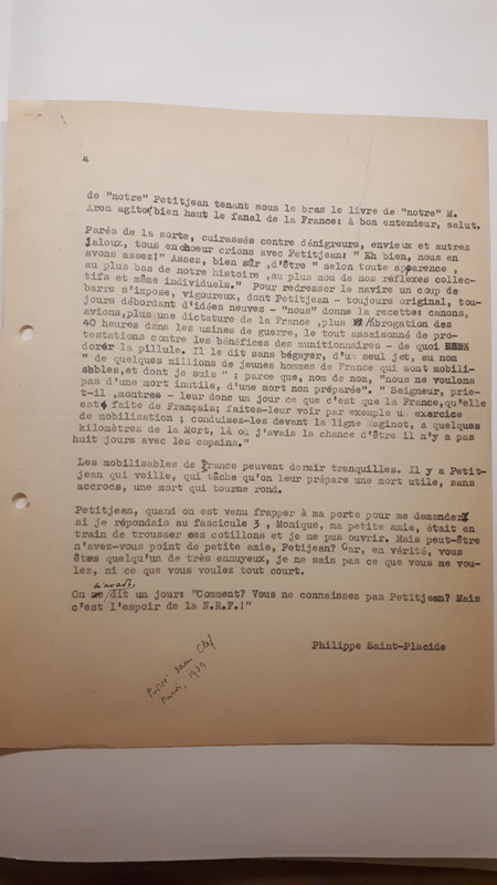 « A. M. Petitjean », Clef (Paris), 1939.