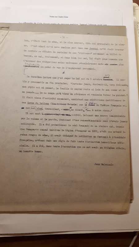 Notes sur André Gide
