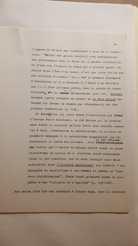 Tapuscrit de la présentation de <em>Joseph Frank, Dostoïevski, les germes de la révolte, 1821-1849 </em>(1981) Tapuscrit de la présentation de <em>Joseph Frank, Dostoïevski, les germes de la révolte, 1821-1849 </em>(1981)