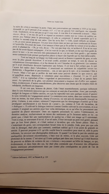 Notes sur André Gide Notes sur André Gide