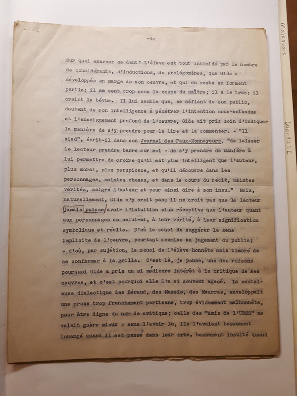 Le Sens de la rébellion dans l'œuvre de Gide , 1945 Le Sens de la rébellion dans l'œuvre de Gide , 1945