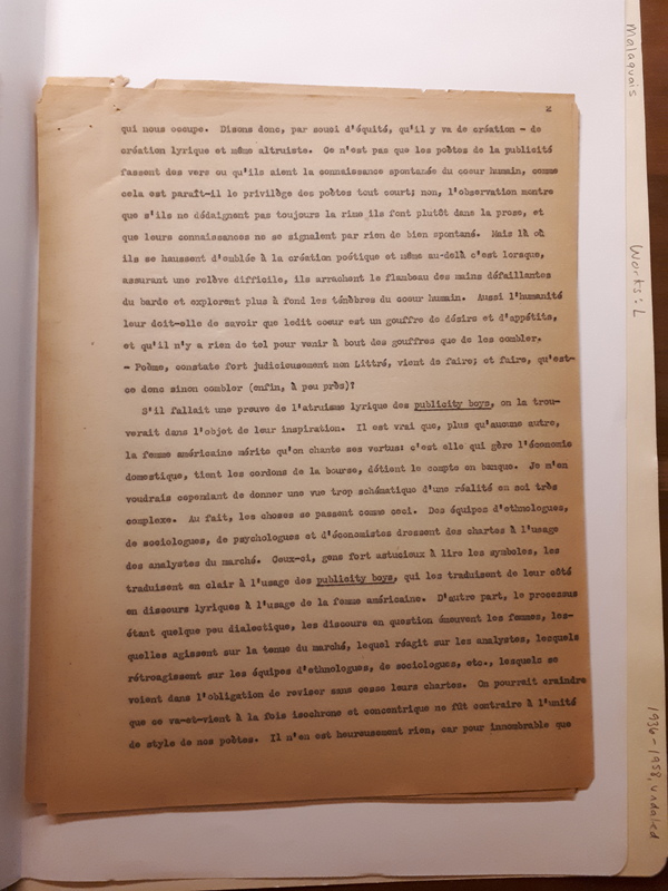 Lyrisme, existence et publicité (1956) Lyrisme, existence et publicité (1956)