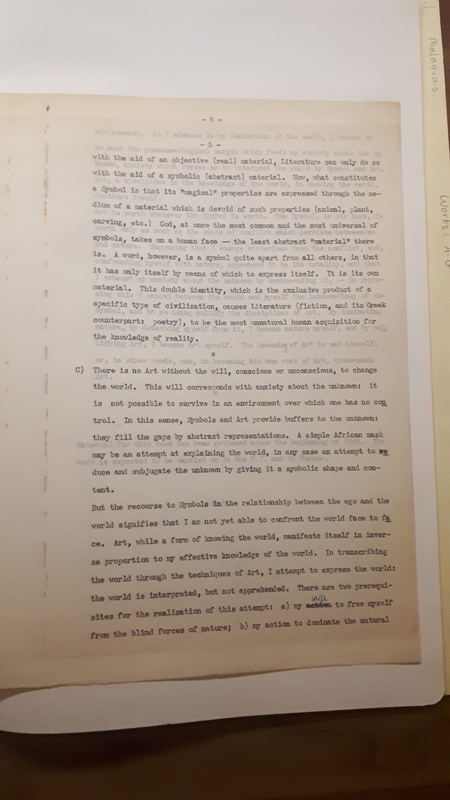 Essay on the Nature and the Becoming of Art, sans date Essay on the Nature and the Becoming of Art, sans date