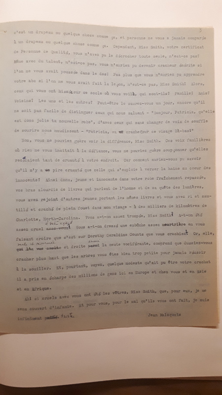 Lettre ouverte à Miss Patricia Elizabeth Smith Lettre ouverte à Miss Patricia Elizabeth Smith