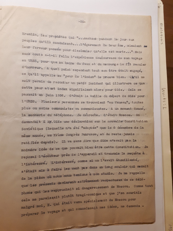 Le Sens de la rébellion dans l'œuvre de Gide , 1945 Le Sens de la rébellion dans l'œuvre de Gide , 1945