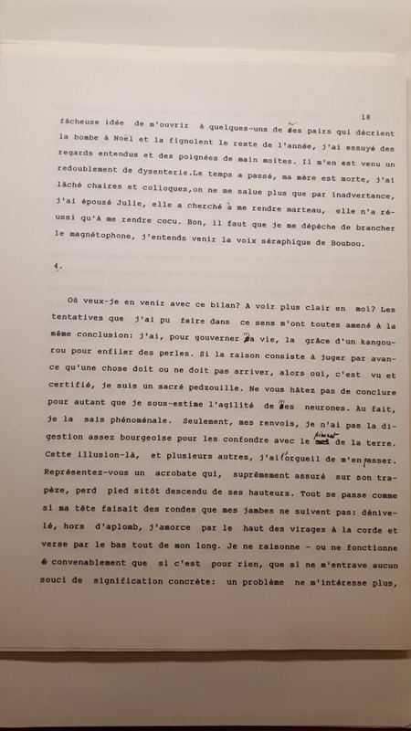 Sable / La Fin des haricots - Tapuscrit