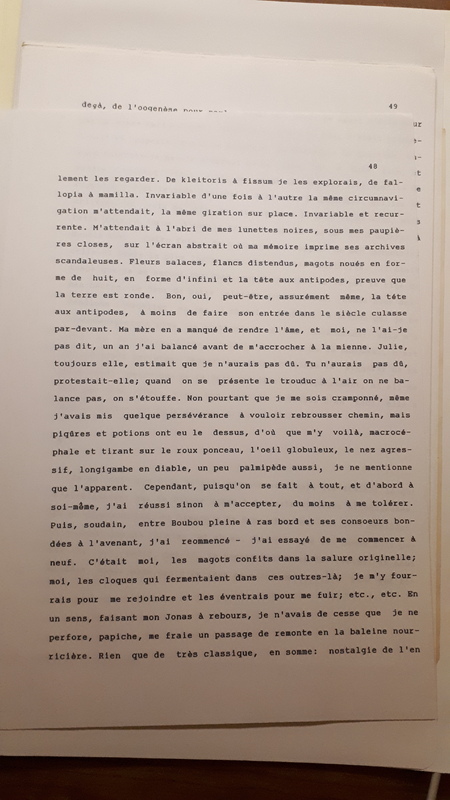 Sable / La Fin des haricots - Tapuscrit