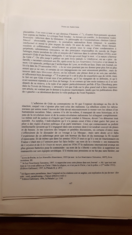 Notes sur André Gide