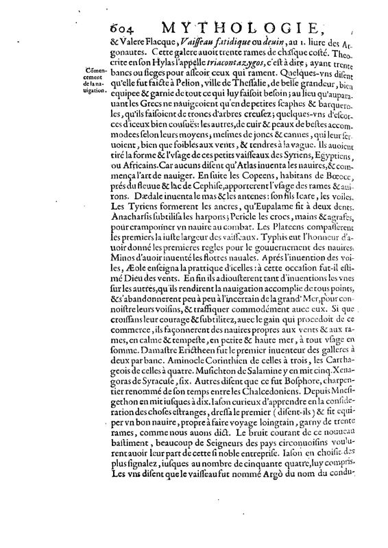 Mythologie, Paris, 1627 - VI, 11 : Du Navire d’Argo, p. 604