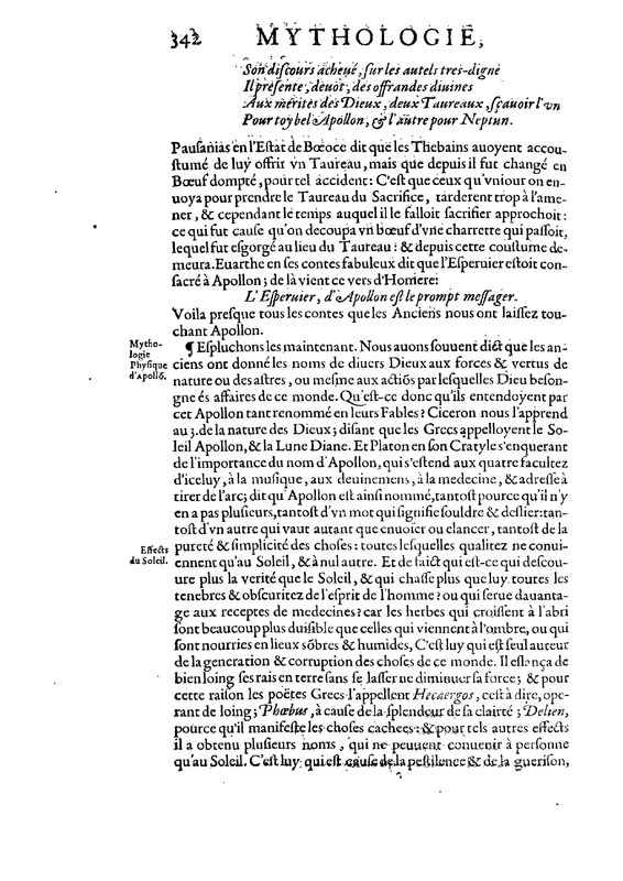 Mythologie, Paris, 1627 - IV, 11 : D’Apollon, p. 342