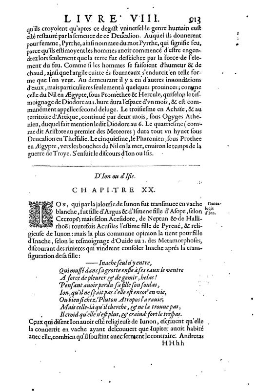 Mythologie, Paris, 1627 - VIII, 20 : D’Ion, ou d’Isis, p. 913 Mythologie, Paris, 1627 - VIII, 20 : D’Ion, ou d’Isis, p. 913