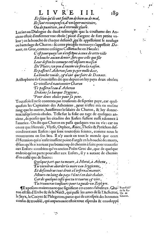 Mythologie, Paris, 1627 - III, 5 : De Charon, p. 189