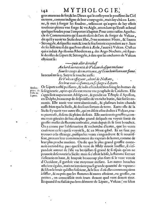 Mythologie, Paris, 1627 - II, 7 : De Vulcan, p. 142