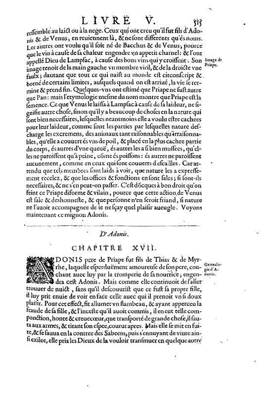 Mythologie, Paris, 1627 - V, 17 : D’Adonis, p. 515