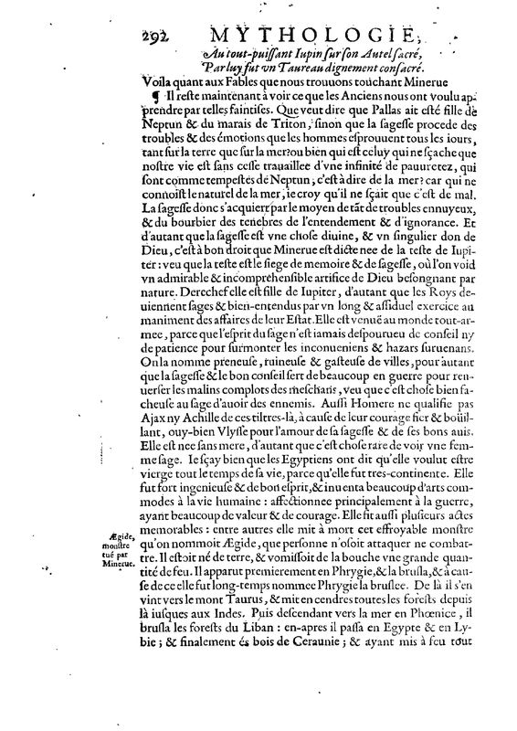 Mythologie, Paris, 1627 - IV, 6 : De Pallas, p. 292