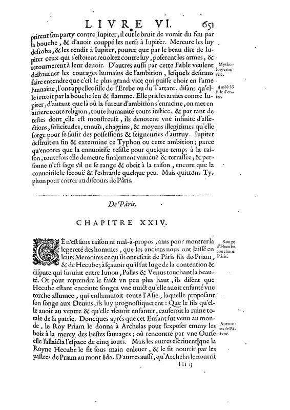 Mythologie, Paris, 1627 - VI, 23 : De Typhon ou Typhee, p. 651