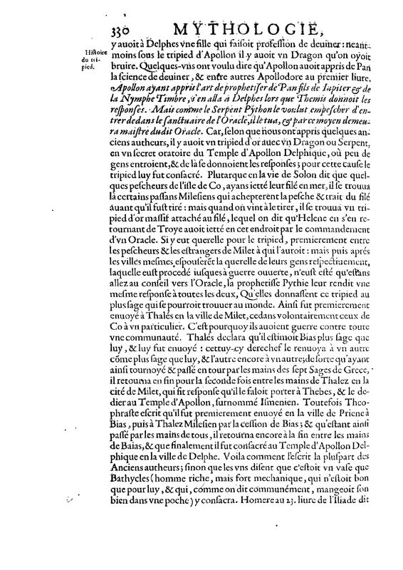 Mythologie, Paris, 1627 - IV, 11 : D’Apollon, p. 330
