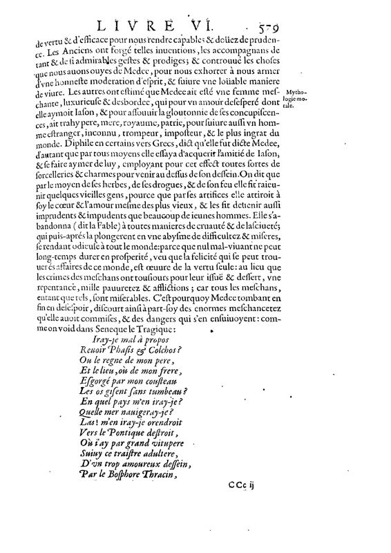 Mythologie, Paris, 1627 - VI, 8 : De Medee, p. 579